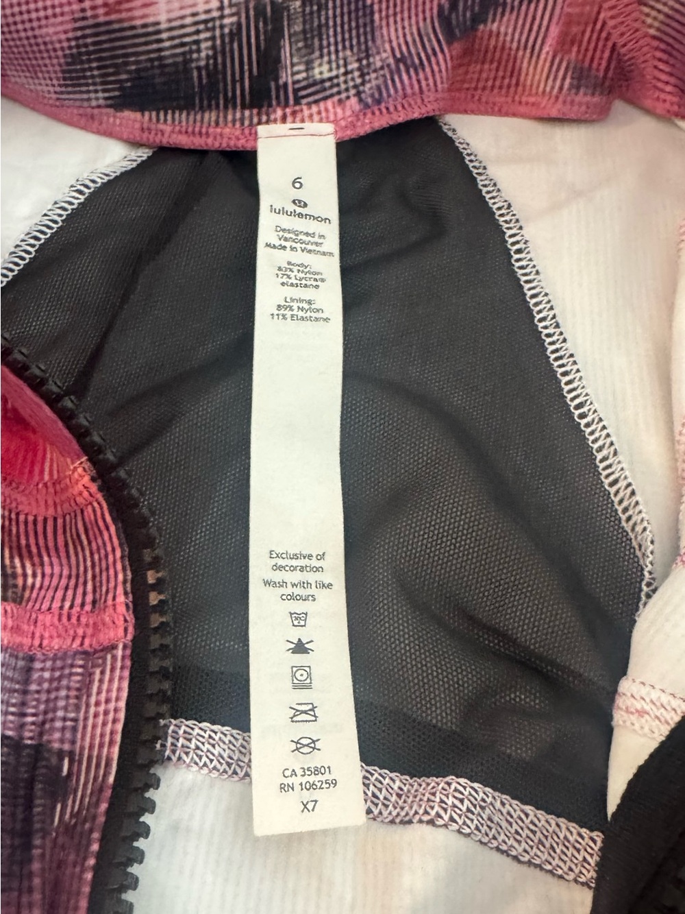 Lululemon Athletica Define Jacket. Size 6 Abstract pink and black print. EUC - Picture 4 of 4